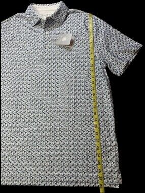 🆕Hickey Freeman Golf Men’s Medium Polo Shirt Print Martini Wine Cocktail 🍸